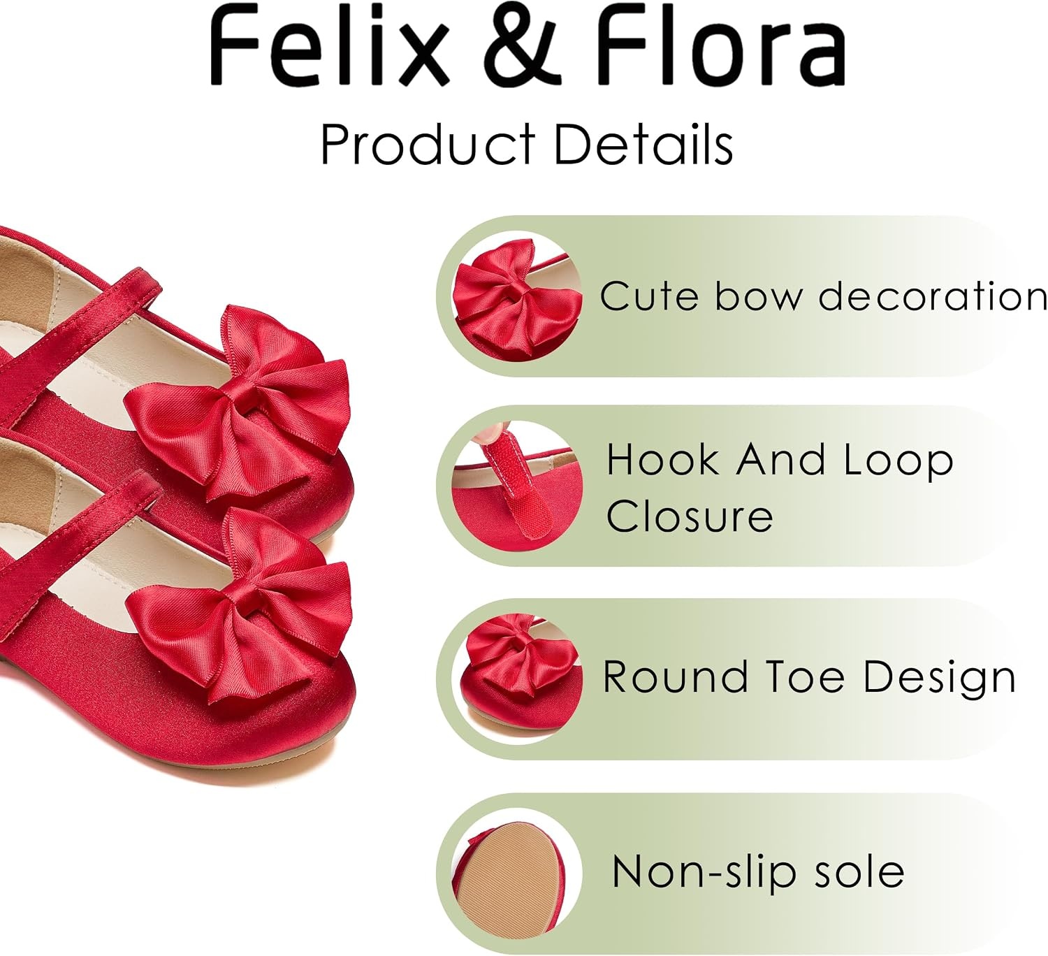 image:imageFelix amp Flora Toddler Flower Girl Dress Shoes Girl Ballet Flats Party School Shoes WeddingB904red