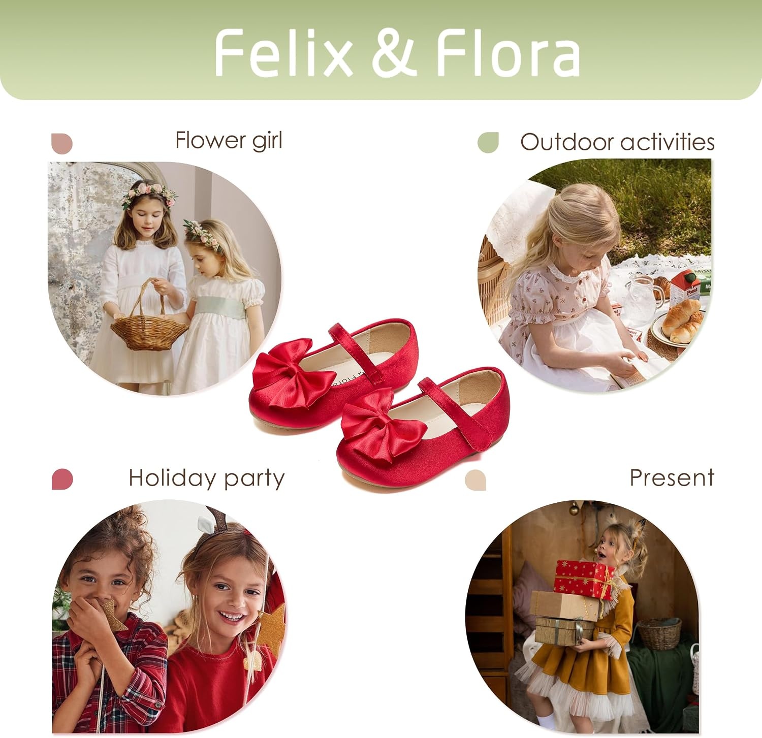 image:imageFelix amp Flora Toddler Flower Girl Dress Shoes Girl Ballet Flats Party School Shoes WeddingB904red