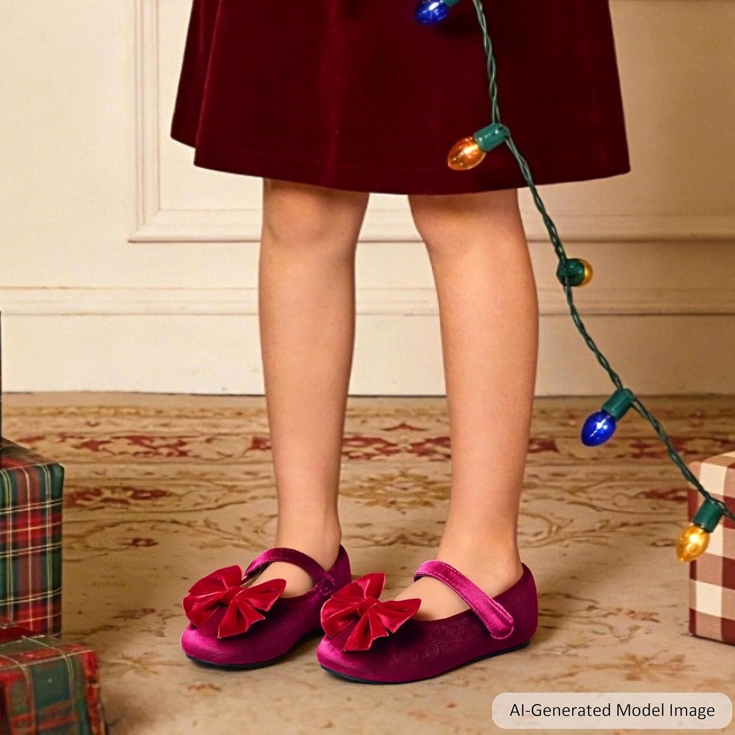 image:imageFelix amp Flora Toddler Flower Girl Dress Shoes Girl Ballet Flats Party School Shoes WeddingB904velvet Burgundy