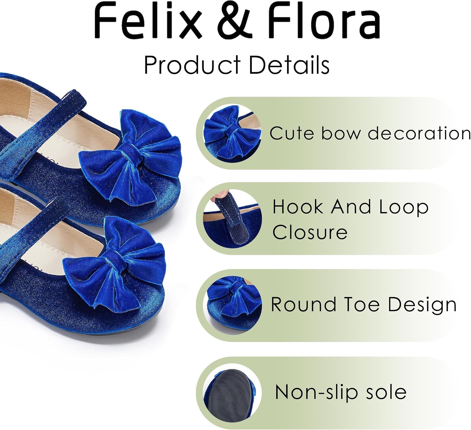 image:imageFelix amp Flora Toddler Flower Girl Dress Shoes Girl Ballet Flats Party School Shoes WeddingB904velvet Navy Blue