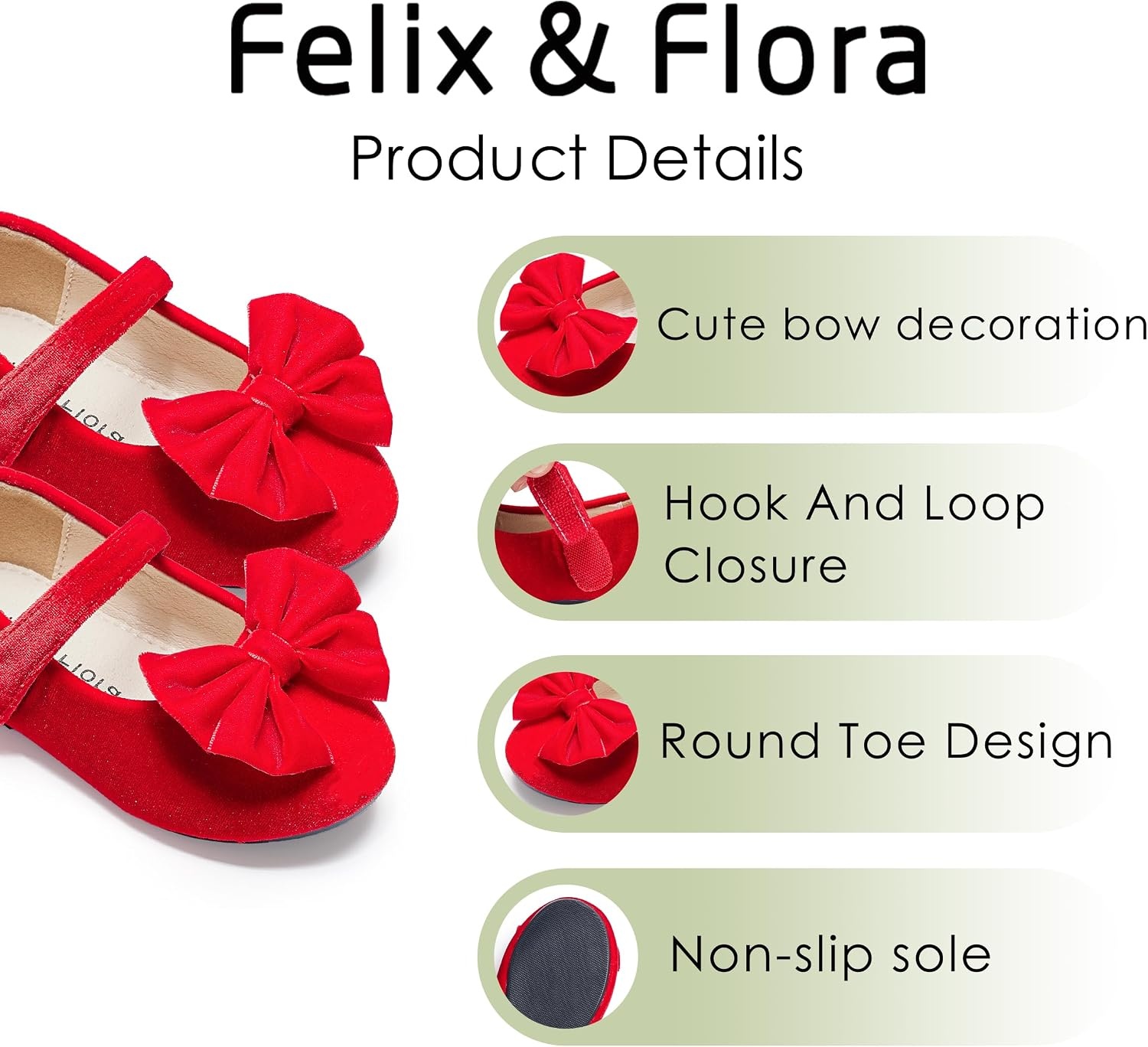 image:imageFelix amp Flora Toddler Flower Girl Dress Shoes Girl Ballet Flats Party School Shoes WeddingB904velvet Red