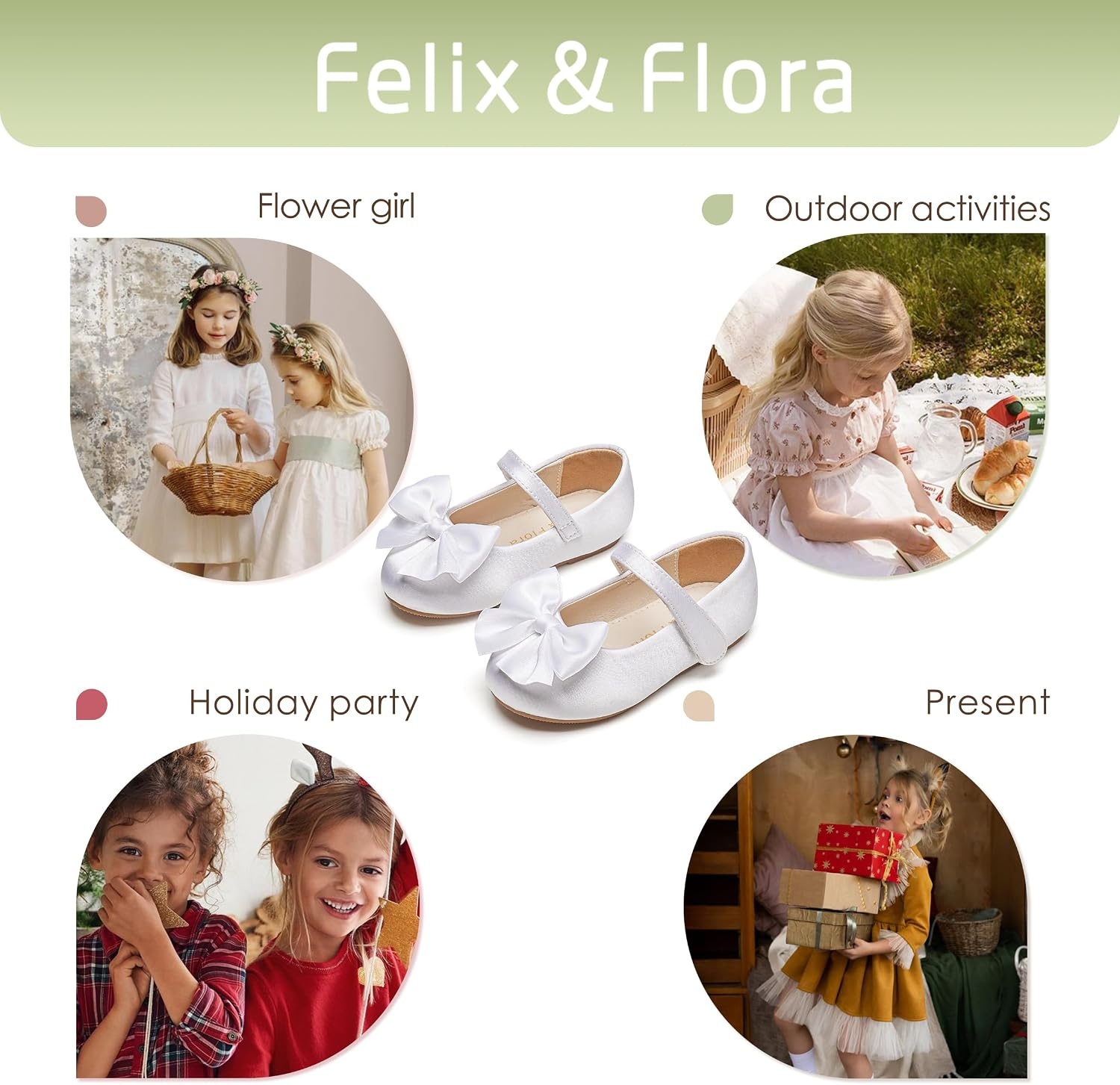 image:imageFelix amp Flora Toddler Flower Girl Dress Shoes Girl Ballet Flats Party School Shoes WeddingB904white