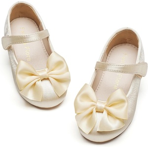 Felix & Flora Toddler Flower Girl Dress Shoes Girl Ballet Flats Party School Shoes Wedding(B904-champagne Gold)
