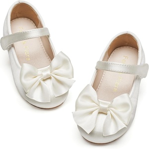 Felix & Flora Toddler Flower Girl Dress Shoes Girl Ballet Flats Party School Shoes Wedding(B904-ivory White)