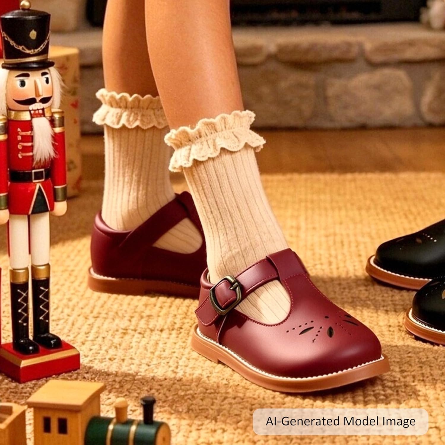 image:imageFelix amp Flora Toddler Little Girl Princess Dress ShoesMary Jane Flats for Girl Party School ShoesB434burgundy
