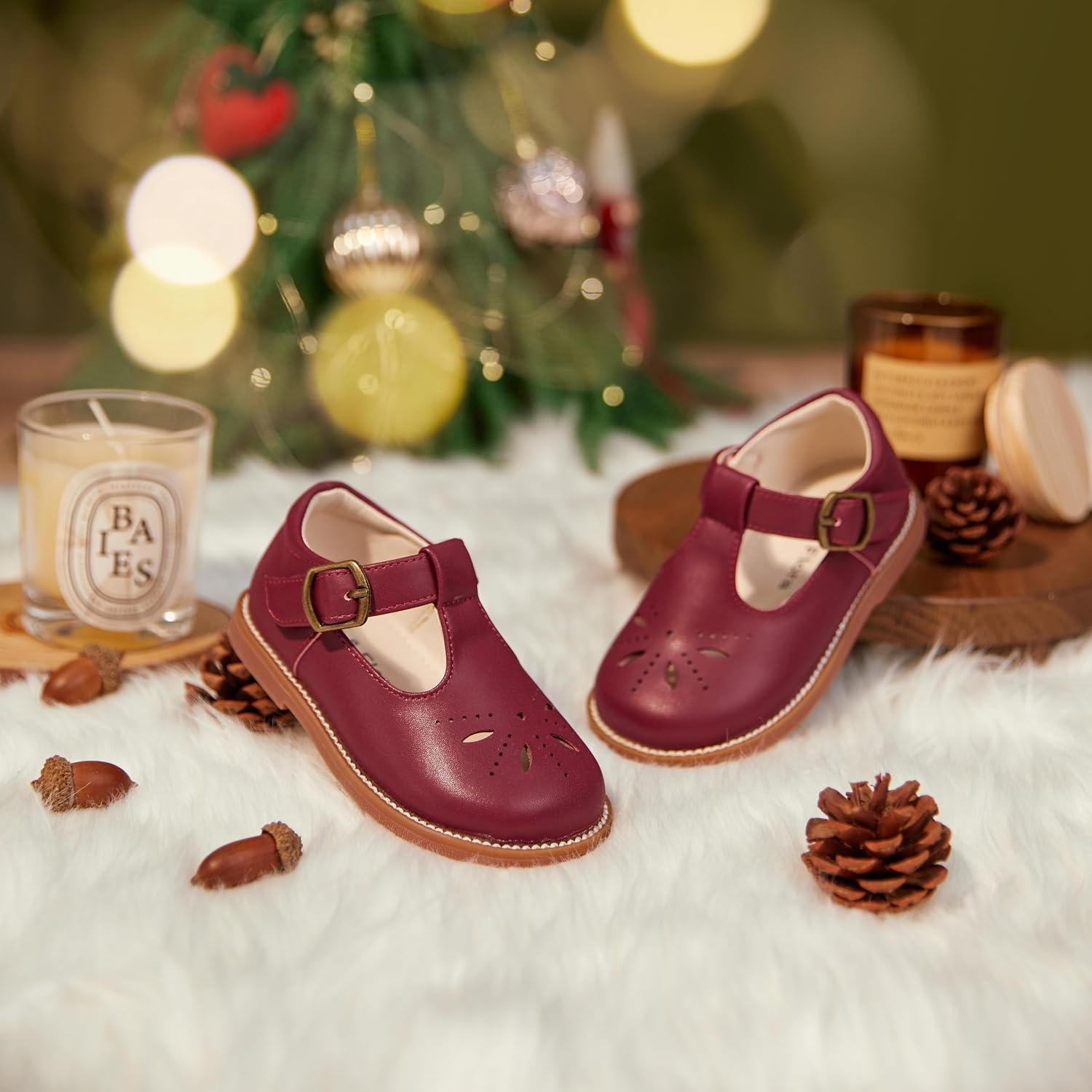 image:imageFelix amp Flora Toddler Little Girl Princess Dress ShoesMary Jane Flats for Girl Party School ShoesB434burgundy
