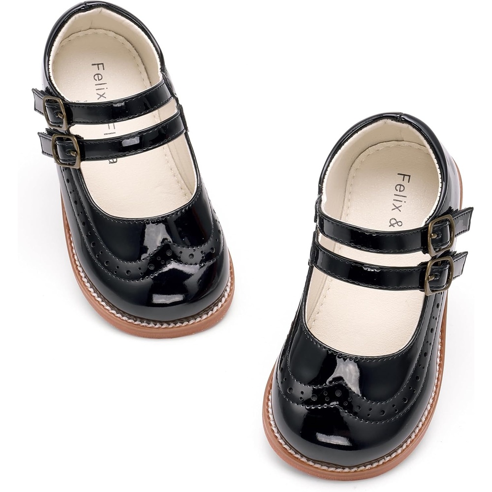 image:imageFelix amp Flora Toddler Girl Mary Jane Dress Shoes  School Oxford Flats for Girl Party ShoesB441black