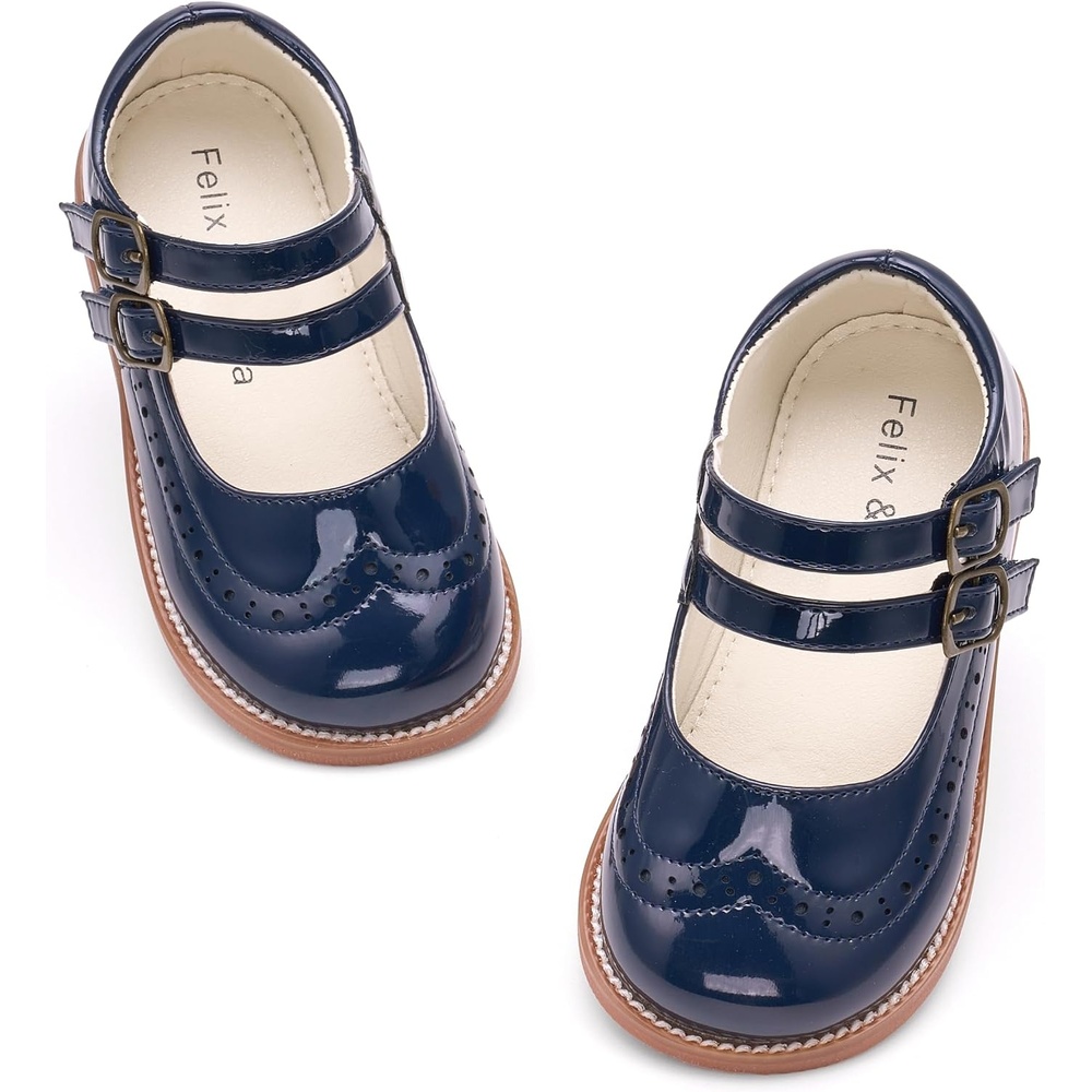 image:imageFelix amp Flora Toddler Girl Mary Jane Dress Shoes  School Oxford Flats for Girl Party ShoesB441navy Blue