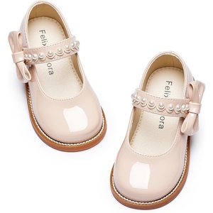 Felix & Flora Toddler Girl Mary Jane Dress Shoes – School Oxford Flats for Girl Party Shoes.(B432-pl Nude)