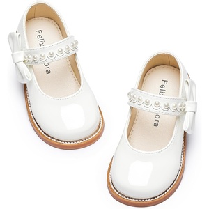 Felix & Flora Toddler Girl Mary Jane Dress Shoes – School Oxford Flats for Girl Party Shoes.(B432-pl White)