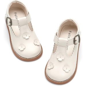 Felix & Flora Toddler Girl Mary Jane Dress Shoes – School Oxford Flats for Girl Party Shoes.(B436-beige)