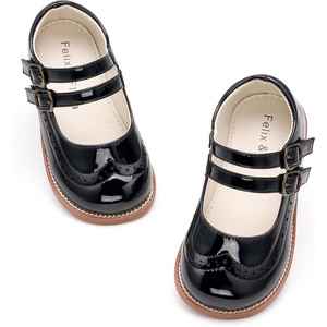 Felix & Flora Toddler Girl Mary Jane Dress Shoes – School Oxford Flats for Girl Party Shoes.(B441-black)