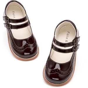 Felix & Flora Toddler Girl Mary Jane Dress Shoes – School Oxford Flats for Girl Party Shoes.(B441-brown)