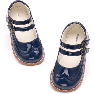 Felix & Flora Toddler Girl Mary Jane Dress Shoes – School Oxford Flats for Girl Party Shoes.(B441-navy Blue)