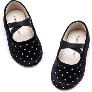 Felix & Flora Toddler Girl Dress Shoes – Flower Girl Ballet Mary Jane Flats Party School Wedding(Bf26-black)