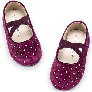 Felix & Flora Toddler Girl Dress Shoes – Flower Girl Ballet Mary Jane Flats Party School Wedding(Bf26-burgundy)