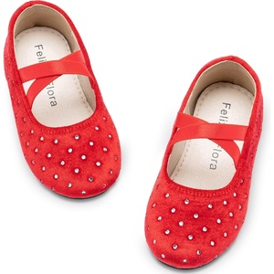 Felix & Flora Toddler Girl Dress Shoes – Flower Girl Ballet Mary Jane Flats Party School Wedding(Bf26-red)